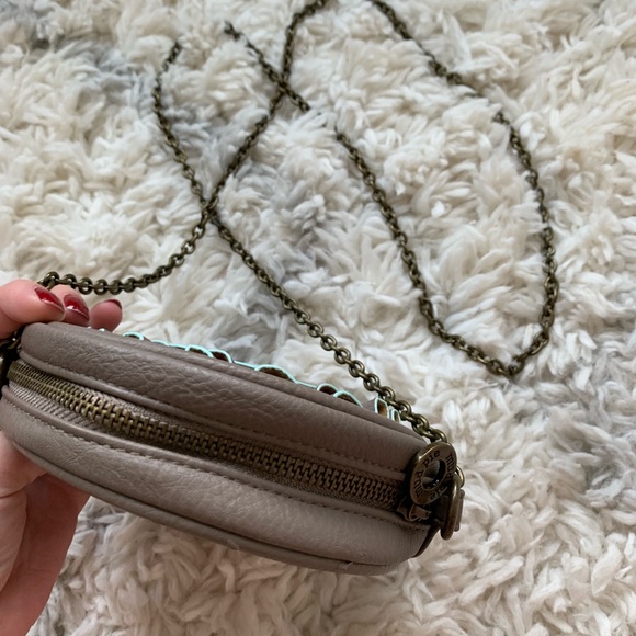 Mud Pie Brown Leather Crossbody Purse Chain Strap - Picture 6 of 8